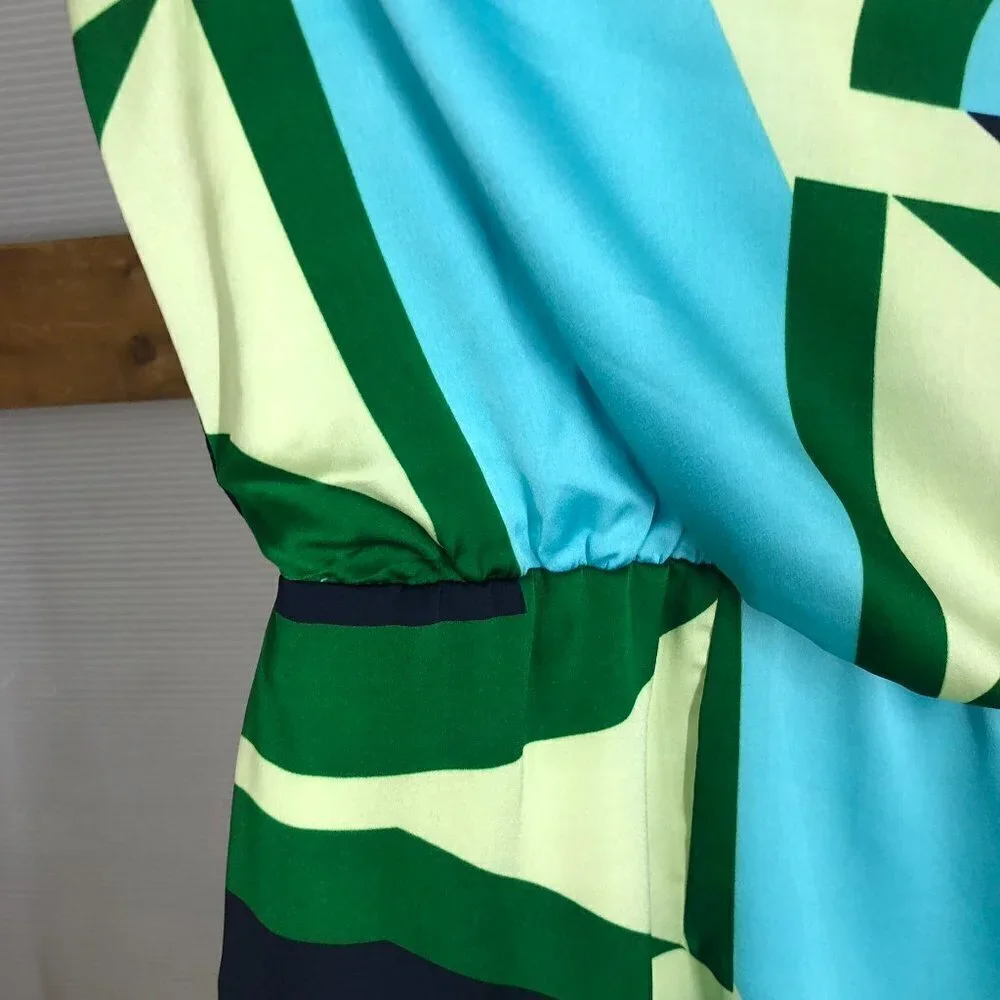 Ricki's Blue Green Yellow Geometric‎ Dress Sz 8 - Picture 4 of 12